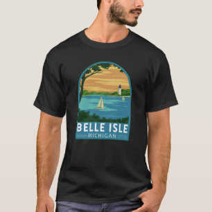 T-shirt Belle Isle Park Michigan Travel Vintage Art