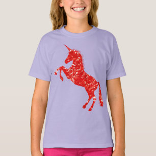 T-shirt Belle licorne rouge
