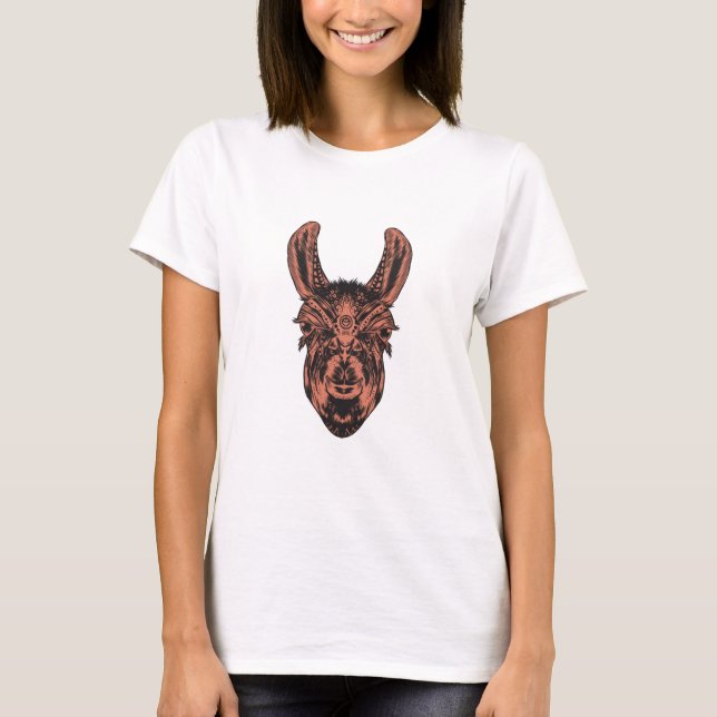 T-shirt Belle Llama Brown (Devant)