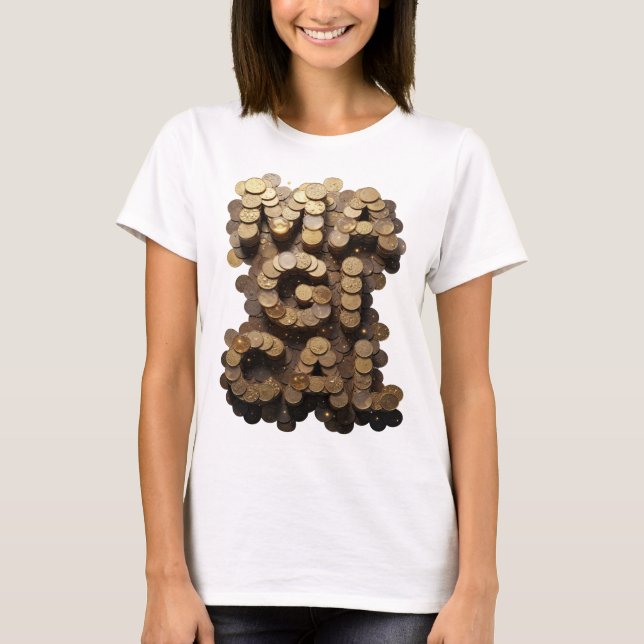 T-shirt Belle MAGICAL Art de texte 3D en or (Devant)