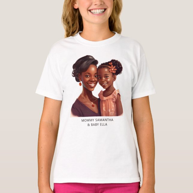 T-shirt Belle maman et fille noire (19) (Devant)