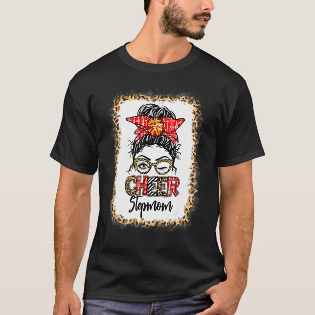 T-shirt Belle-mère de cheer pom-pom blanchie Cheerleading  (Devant)