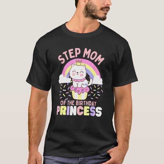 T-shirt Belle-mère de la princesse d'anniversaire Chat mig (Devant)