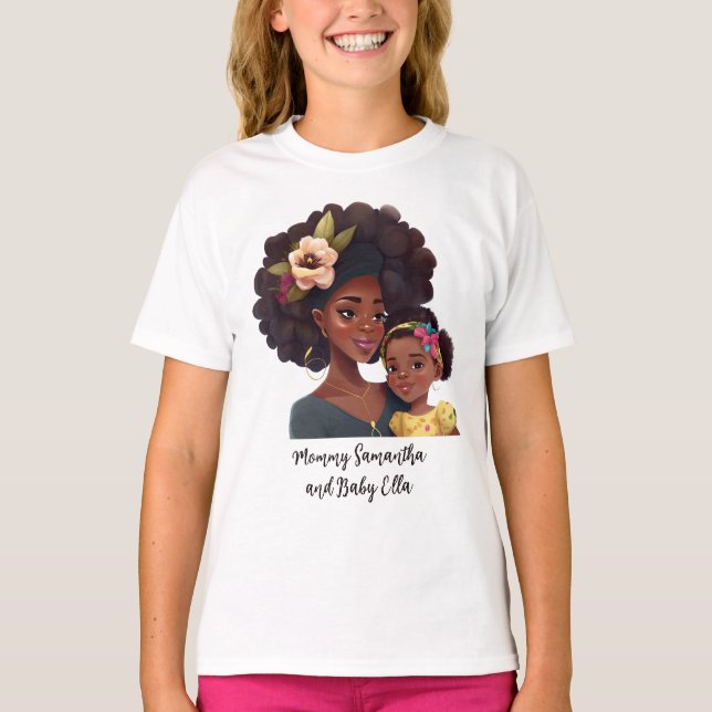 T-shirt Belle mère et fille noire (21) (Devant)