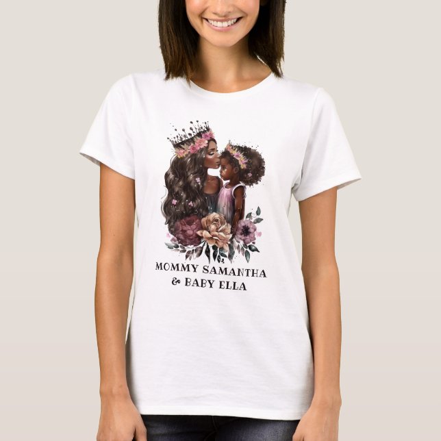 T-shirt Belle mère et fille noire (3) (Devant)