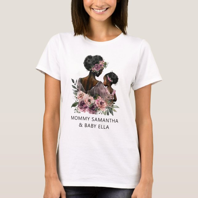 T-shirt Belle mère et fille noire (8) (Devant)