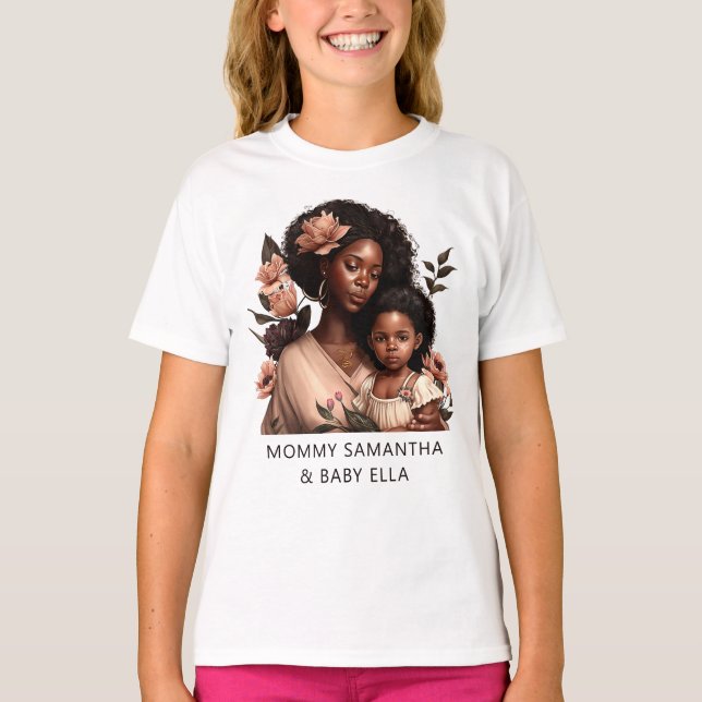 T-shirt Belle mère et fille noire (9) (Devant)