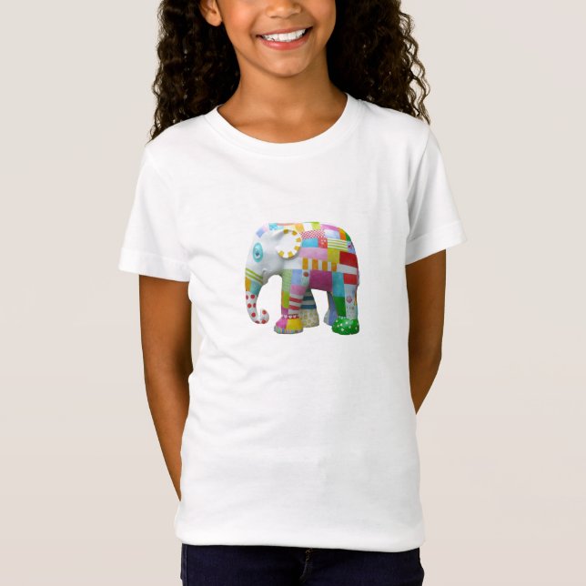 T-Shirt Belle mosaïque rétro éléphant (Devant)