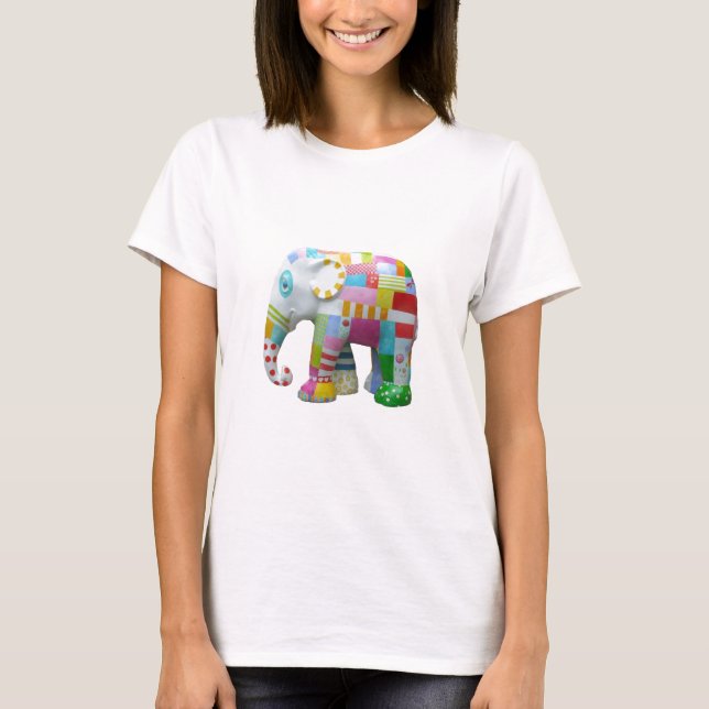 T-shirt Belle mosaïque rétro éléphant (Devant)