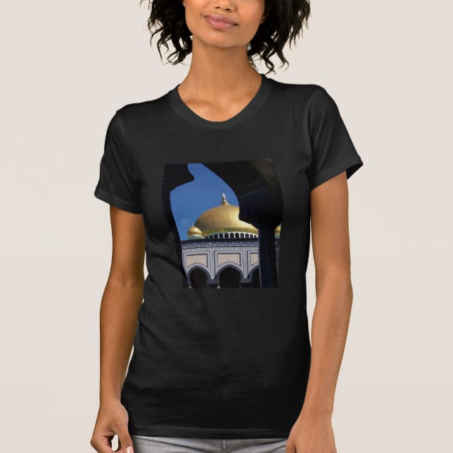 T-shirt Belle mosquée avec le dôme plaqué par or (Devant)