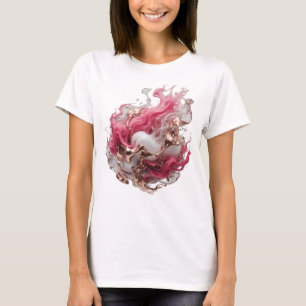 T-shirt Belle MOTIF ARTISTIQUE ART ABSTRAIT Argent