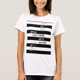 T-shirt Belle musique blanche cool
