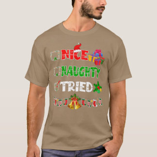 T-shirt Belle Naughty Essayé Feux de Noël Ornements Sant