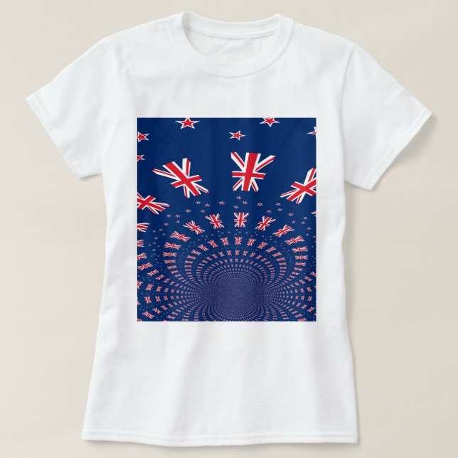 T-shirt Belle Nouvelle-Zélande Drapeau Art Design (Design devant)