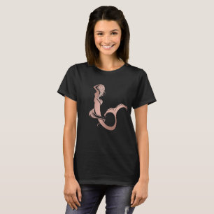 T-shirt Belle Parties scintillant Rose de sirène d'or
