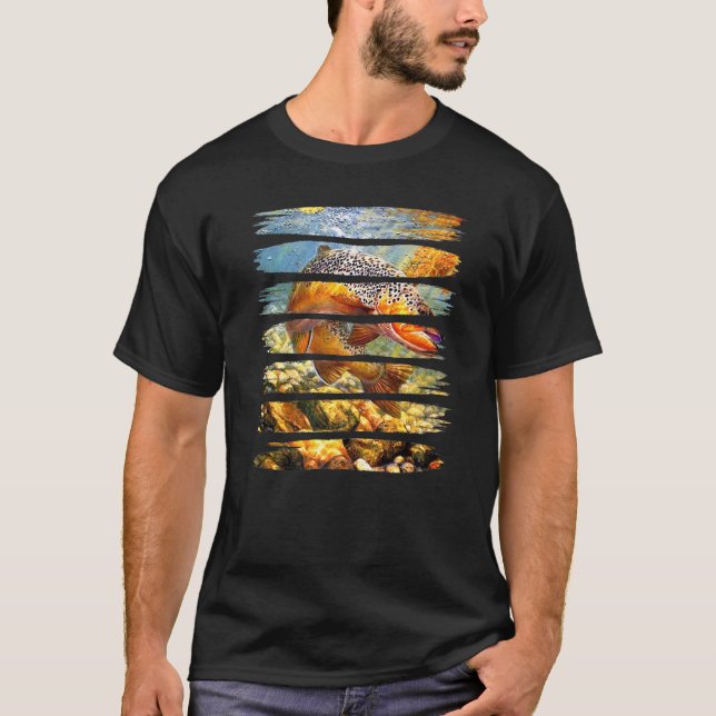 T-shirt Belle pêche de poisson battement de coeur (Devant)