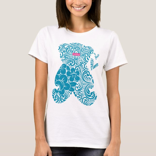 T-shirt Belle pièce en t (ours bleu) (Devant)