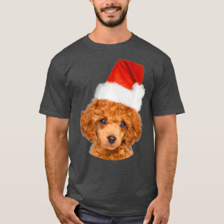 T-shirt Belle Poodle Miniature Portant Noël Père Noël