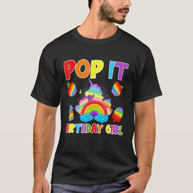 T-shirt Belle Pop It Anniversaire Fille Pop It Fidget Toys (Devant)
