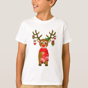 T-shirt Belle Rindeer Aux Ornements De Noël