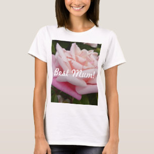T-shirt Belle rose rose rose Meilleure fleur maman design