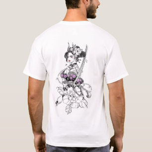 T-shirt "Belle Samurai Geisha avec Katana"