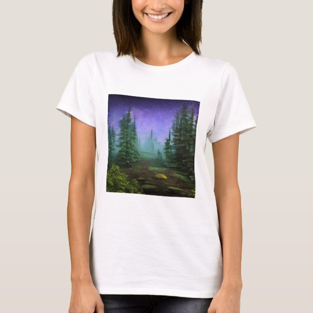 T-shirt Belle scène de nature au clair de lune (Devant)