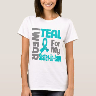 T-shirt Belle-soeur - appui turquoise de Cancer ovarien de
