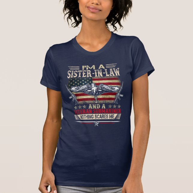 T-shirt Belle-Soeur Et Ancien Sous-Marin Drapeau Américain (Devant)