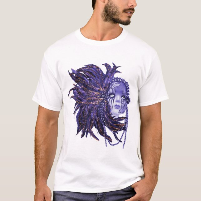 T-shirt Belle tee de femme en plumes pour hommes en violet (Devant)