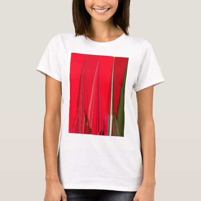 T-shirt Belle texture rouge Couleur Art Abstrait (Devant)