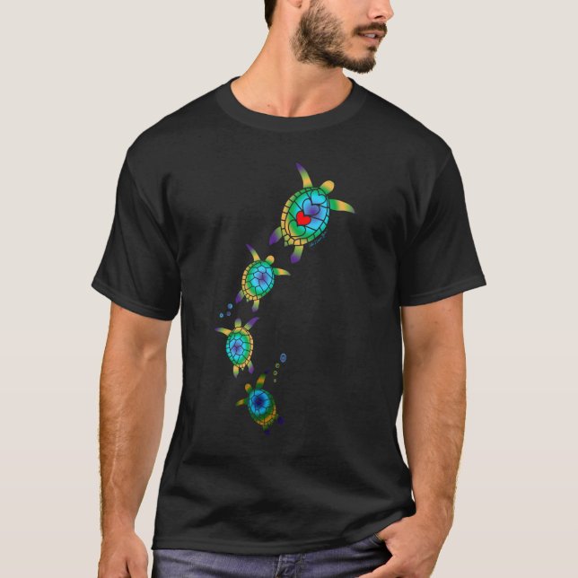 T-shirt Belle tortue de mer tropicale (Devant)