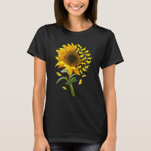 T-shirt Belle Tournesol Horse Racing Fleur Graphique