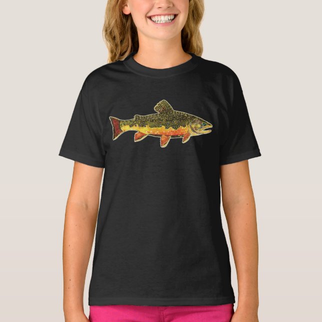 T-shirt Belle truite de ruisseau Peinture de poissons (Devant)