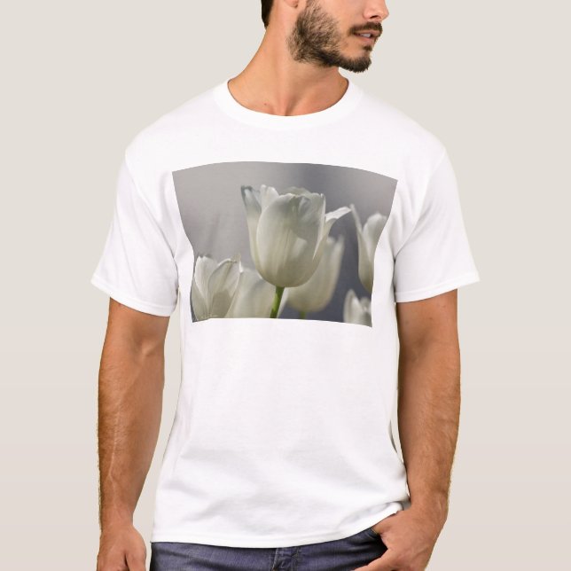 T-shirt Belle Tulipe de printemps blanche (Devant)
