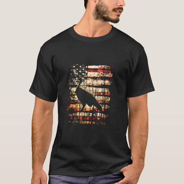 T-shirt Belle Turquie sauvage chasse Camo drapeau américai (Devant)