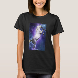 T-shirt Belle Unicorne Volant À Travers L'Espace