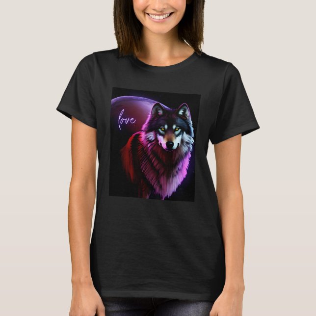 T-shirt Belle Vibrant Wolf Nature s Beauté 6 (Devant)