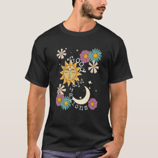 T-shirt Belle Vibration Boho Sun Moon Flowers Énergie P