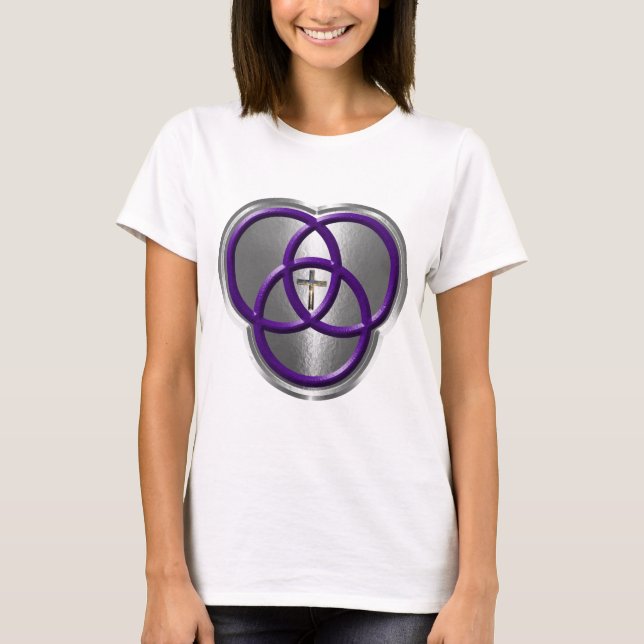 T-shirt Belles bagues de la Trinité chrétienne avec croix (Devant)