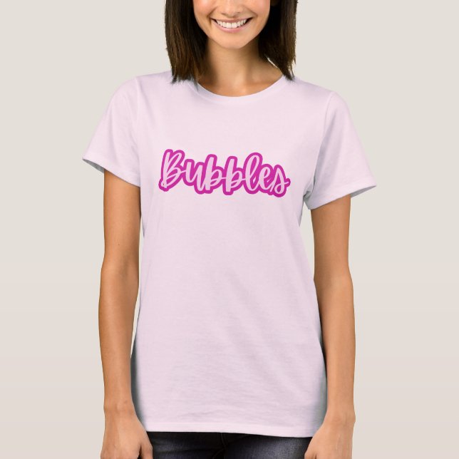 T-shirt Belles bulles de texte rose clair pour femmes  (Devant)