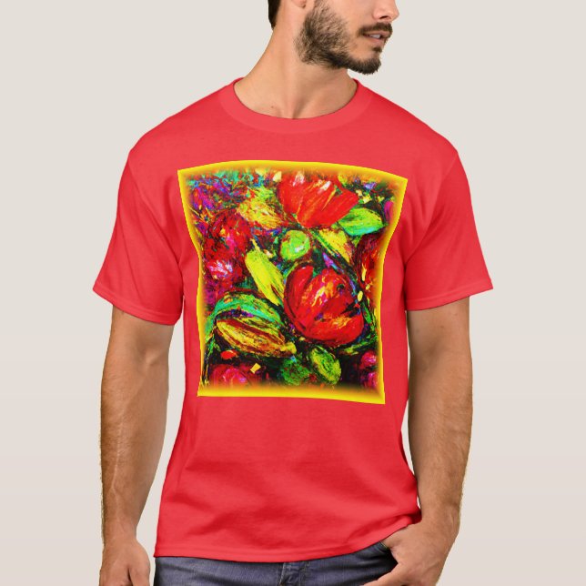 T-shirt "Belles Fleurs" Beau Art. Acheter Maintenant (Devant)
