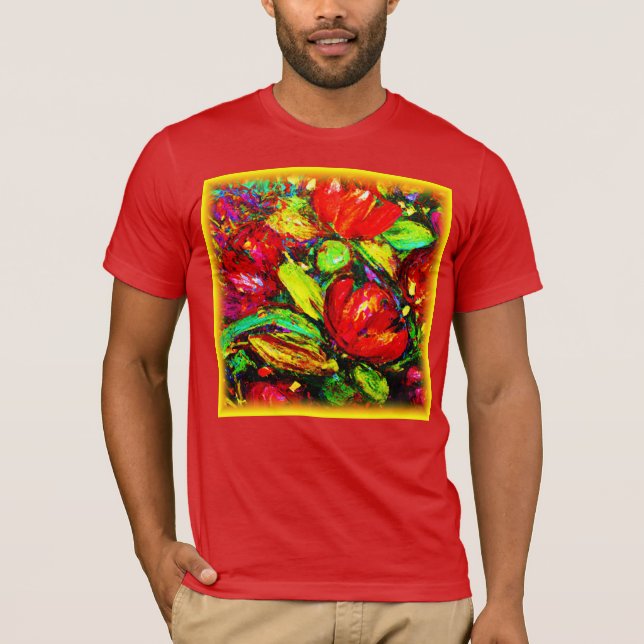 T-shirt "Belles Fleurs" Beau Art. Acheter Maintenant (Devant)