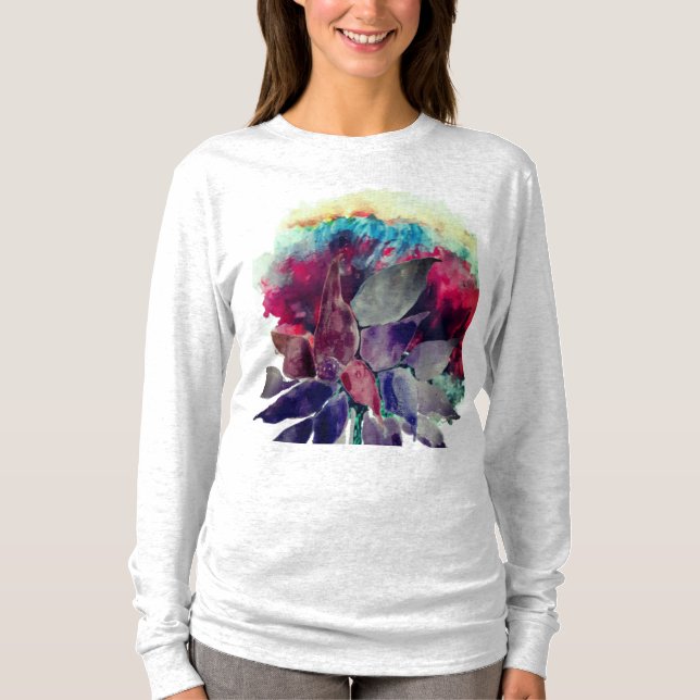 T-shirt Belles fleurs de blossom à l'aquarelle  (Devant)