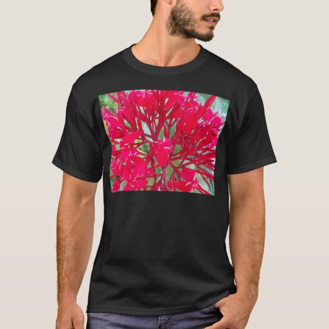 T-shirt Belles fleurs rouges superbes (Devant)