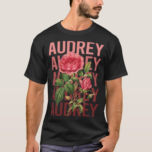 T-shirt Belles Roses - Nom Audrey (Devant)