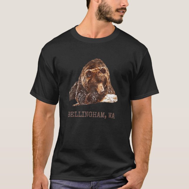 T-shirt Bellingham Brown Grizzly Bear À Snow Washington P (Devant)