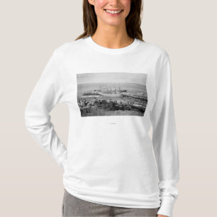 T-shirt Bellingham, vue de docks de WA des bateaux de bois