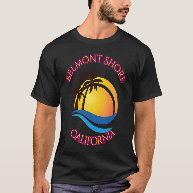 T-shirt Belmont Shore Beach Surf  California (Devant)