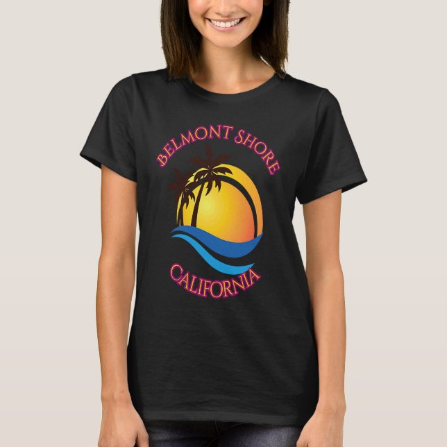 T-shirt Belmont Shore Beach Surf  California (Devant)